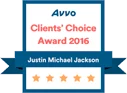 Avvo Client's Choice Award 2016 - Justin Michael Jackson